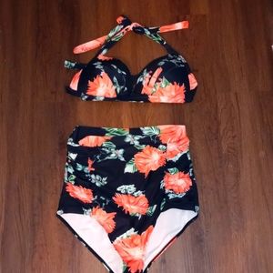 Flora 2piece high waisted bathing suit.